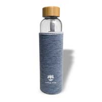 Glasflasche mit Teesieb aus Edelstahl - 550ml  - Grau