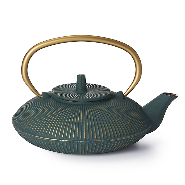 Eisengusskanne "Tianyu" 0.6l - Grün / Gold