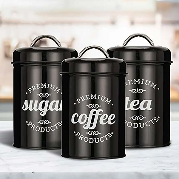 Aufbewahrungsbüchsen für Tee, Kaffee, Zucker  | Rund