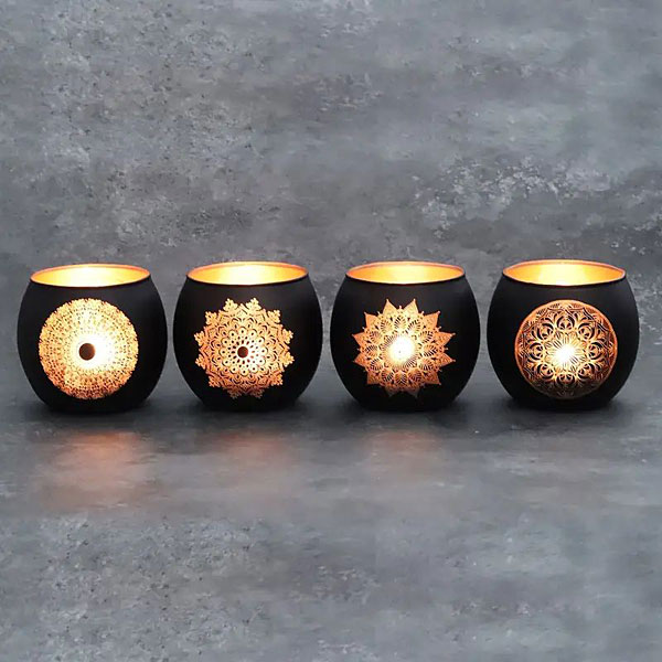 Windlicht - Rangoli-Mandala