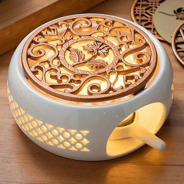 Stövchen aus Keramik | Weiss