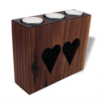 Kerzenständer mit Herz für drei Teelichter